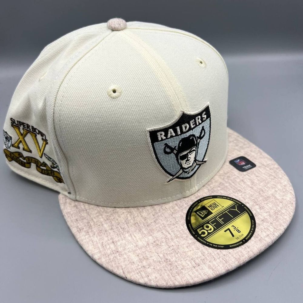 Las Vegas Raiders Hat Men 7 3/8 Superbowl XV 59Fifty New Era Fitted Cap New